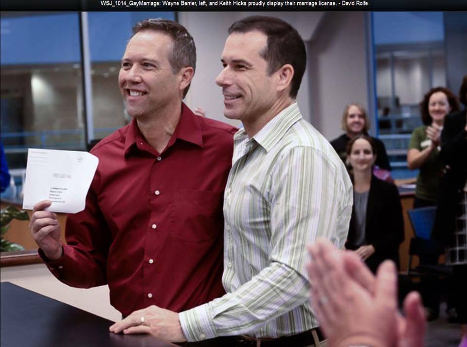 One Of The First Same Sex Couples To Receive Marriage License In