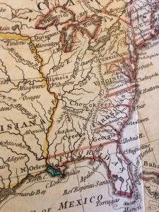 Hand Coloring Detail of Samuel Dunn's North America Map